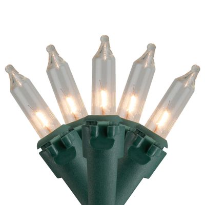 Brite Star 300-Count Clear Mini Christmas Light Set 149.6ft Green Wire