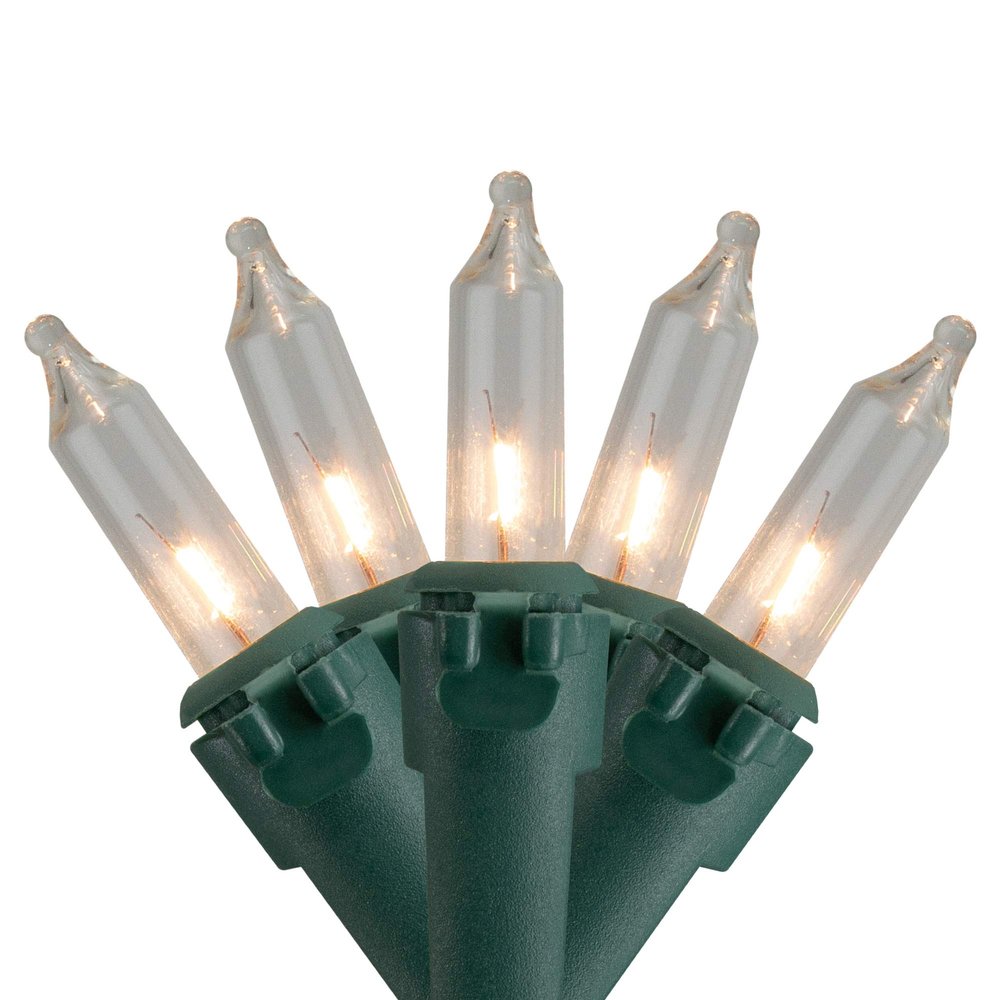 Brite Star 300-Count Clear Mini Christmas Light Set 149.6ft Green Wire