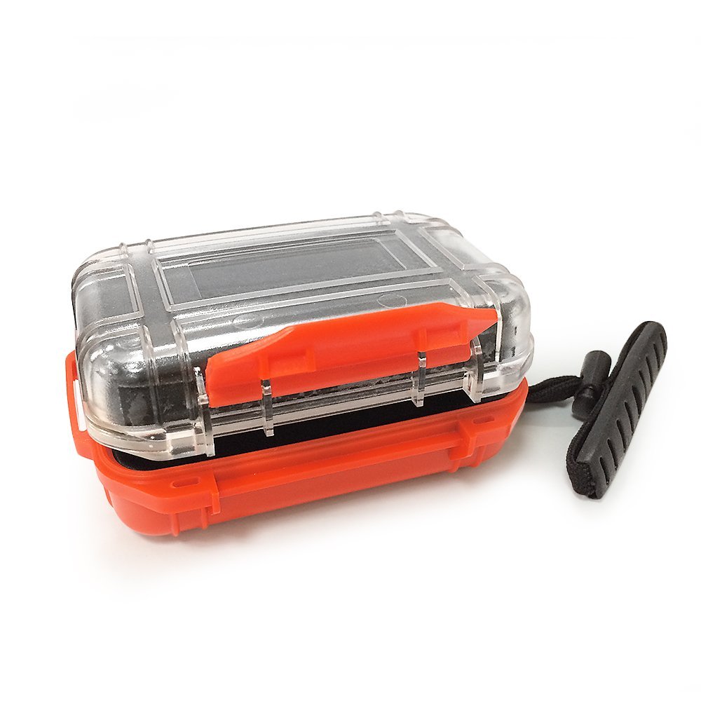 SOUNDLINK Earphone Case BTE Hearing Aid Case Waterproof Hard Protective Box in Ear Monitor Storage Case for BTE, CIM (Orange)