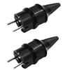 (2 Pack) Toptekits Schuko France Germany EU 4.8mm Pin DIY Rewireable Power Adapter 250V 16A,Quality European Rewireable Two Round Plug CEE 7/7 Standard Plug(Coated Black) view 4