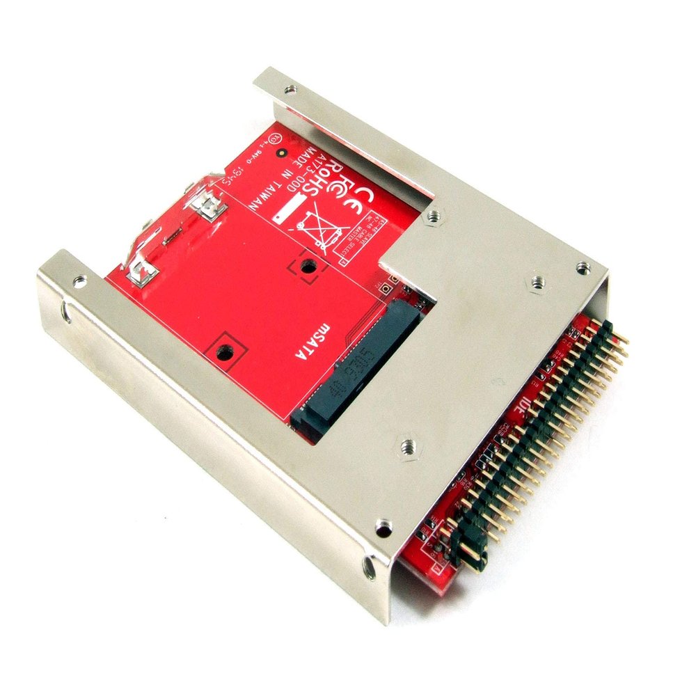 Ableconn IIDE-MSAT mSATA to 2.5-Inch IDE Adapter Converter with Aluminum Frame Bracket - Latch and Retain mSATA SSD as 9.5mm 2.5" IDE SSD Drive