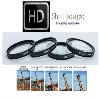 +1 +2 +4 +10 4-PC Close-Up Macro Lens for Panasonic Lumix DMC-FZ300 DMC-FZ200