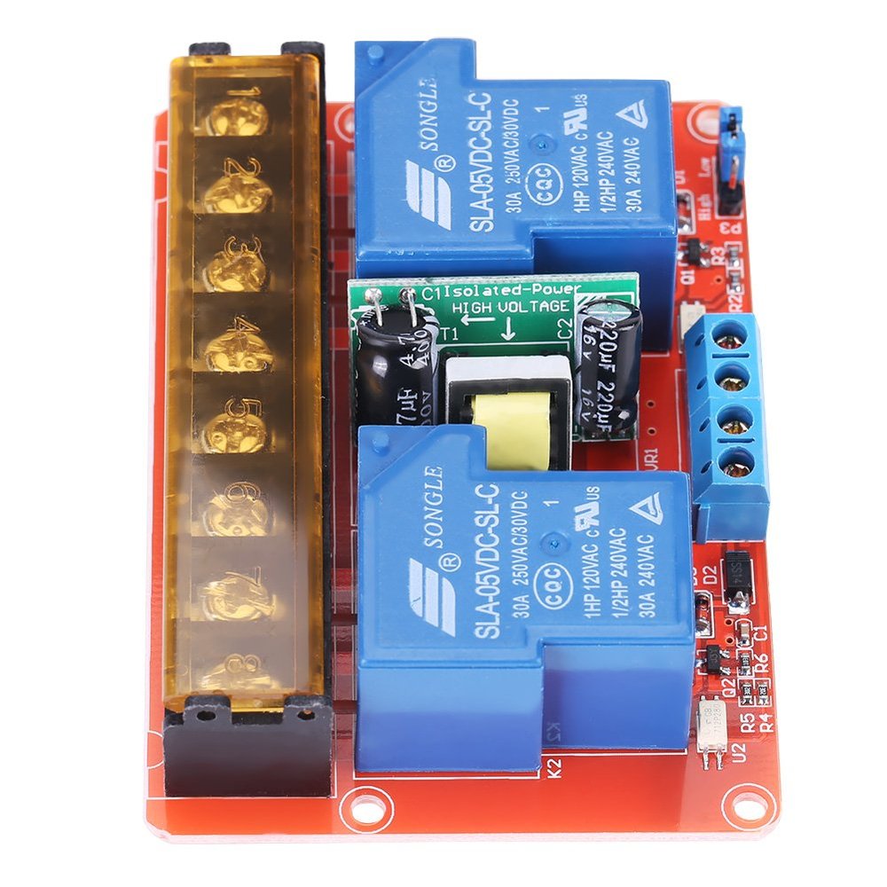 Relay Module 30A High Power 2-Channel AC100V-250V DC 5V High Current High Low Level Trigger Switch Module