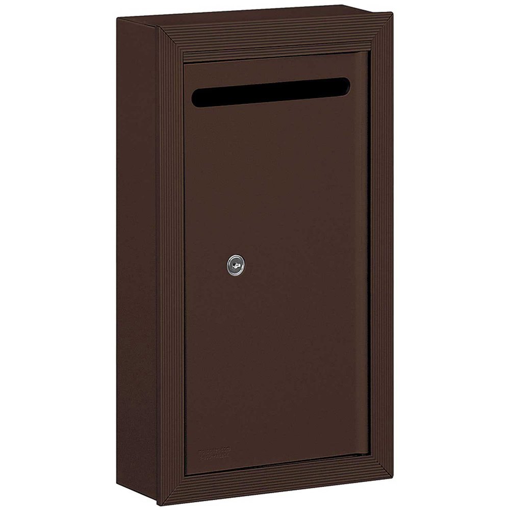 Salsbury Industries 2260ZP Slim Surface Mounted Letter Box with Commercial Lock, Private Access, Bronze