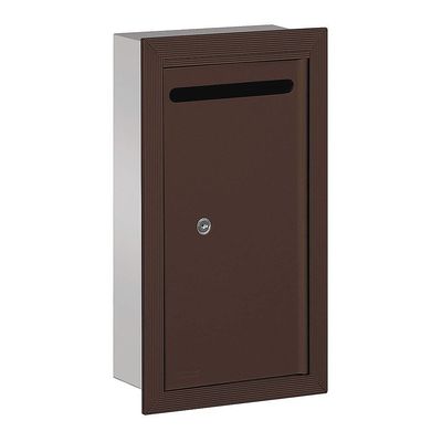 Salsbury Industries 2265ZP Slim Recessed Mounted Letter Box with Commercial Lock, Private Access, Bronze