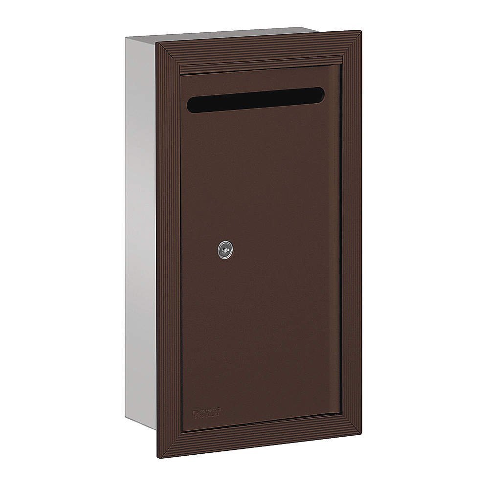 Salsbury Industries 2265ZP Slim Recessed Mounted Letter Box with Commercial Lock, Private Access, Bronze