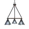 Toltec Lighting 1766-9325 Blacksmith 3 Light Chandelier Sea Ice Tiffany Glass view 3