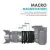 Movo MT-S68 3-Piece AF Chrome Macro Extension Tube Set for Sony Alpha DSLR Camera, A-Mount Lens System with 12mm, 20mm, 36mm Tubes view 3