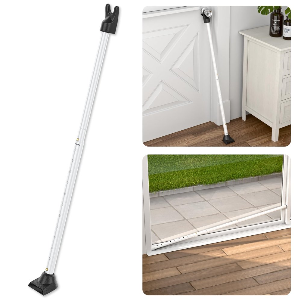 SECURITYMAN Door Security Bar & Sliding Patio Bar - Constructed of High Grade Iron - Great for Apartment Security, Hotel Safety, or Home Protection Door Stoppers