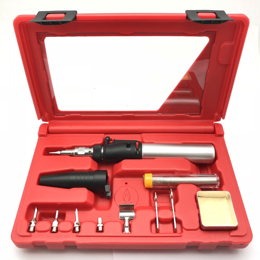 All Splendid Industrial Butane Soldering Iron Set-With 5 tips and Solder Wire-Hot Air Blower- Micro Blow Torch