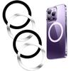 WYNK Magnetic Wireless Charger Metal Rings with 3M Sticker 4 PCS Compatible for Magsafe Charger,Compatible with iPhone 12/13/14/15/16/17 mini/Air/Pro/Pro Max and Samsung Galaxy(2 Black + 2 Silver) view 1