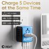 Unidapt Universal Travel Adapter, International Plug Adapter Fast 2,4A 4-USB European Power Plug, AC Wall Charger - Worldwide Outlet for Europe US USA UK EU AUS, Blue view 2