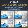 Unidapt Universal Travel Adapter, International Plug Adapter Fast 2,4A 4-USB European Power Plug, AC Wall Charger - Worldwide Outlet for Europe US USA UK EU AUS, Blue view 3