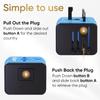 Unidapt Universal Travel Adapter, International Plug Adapter Fast 2,4A 4-USB European Power Plug, AC Wall Charger - Worldwide Outlet for Europe US USA UK EU AUS, Blue view 4