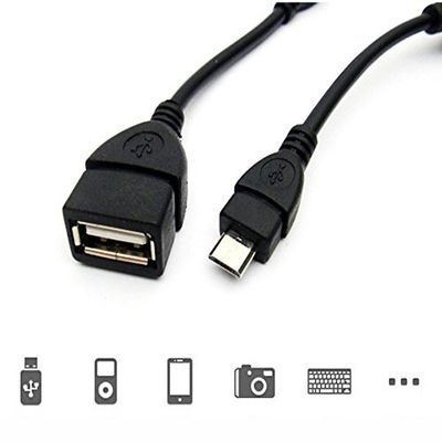 yan New USB 2.0 OTG Adapter Converter Connector Cable Black for USB Peripherals