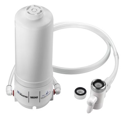 Home Master HM-Mini Countertop Faucet Filter, 1500 Gallon Replaceable Filter, 1 Micron Absolute NSF Certified, Removes Chlorine, Chemicals, VOCs, TTHMs & More, Made in USA