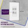 TOPGREENER 4 Port Keystone Jack RJ45 Screwless Wall Plate, Cat7 Cat6 Cat5 Compatible, Size 1-Gang 4.69" x 2.93", Ports .60" x 50", Polycarbonate Thermoplastic, SI8874, Glossy, White view 2