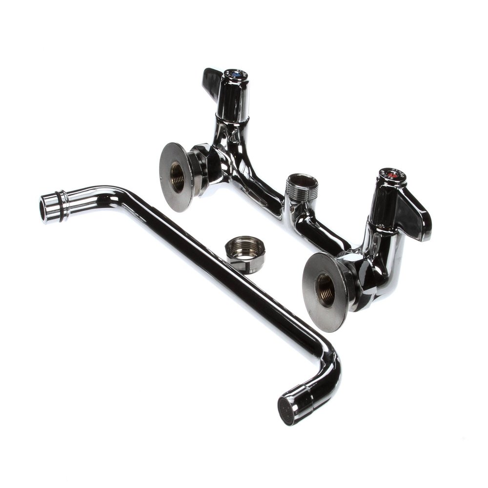 T&S Brass 5F-8WLX12 Wall Mount Faucet with 8" Centers and 12" Swivel Nozzle
