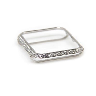 Callancity Metal Crystal Rhinestone Diamond Jewelry Bling Bezel case Cover Bumper 18K Platinum Plating case Compatible with Apple Watch 38mm Series 1