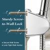 YOO.MEE Wall Mount Shower Bracket, Wide Angle Adjustment, Screw Fix, Chrome view 3