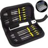 ADVcer Wood Rasp File Kit - 12 Assorted Small Metal Needle Files Set with Bristle Brush and Hand Strap Carrying Case (Rasps included 2 Sizes of Flat, Pointed Flat, Round, Half Round, Square, Triangle) view 1
