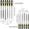 ADVcer Wood Rasp File Kit - 12 Assorted Small Metal Needle Files Set with Bristle Brush and Hand Strap Carrying Case (Rasps included 2 Sizes of Flat, Pointed Flat, Round, Half Round, Square, Triangle) view 4