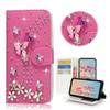 STENES Sparkle Wallet Phone Case Compatible with Google Pixel 2 XL [Stylish] 3D Handmade Bling S-Link Butterfly Floral Crystal Diamond Design Girls Women Cover - Hot Red view 1