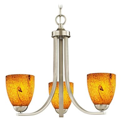 Chain Hung Mini-Chandelier in Satin Nickel Finish