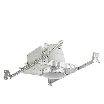 4-Inch New Construction E26 Recessed Can Light Non-IC Flat Ceiling Case Pack of 6