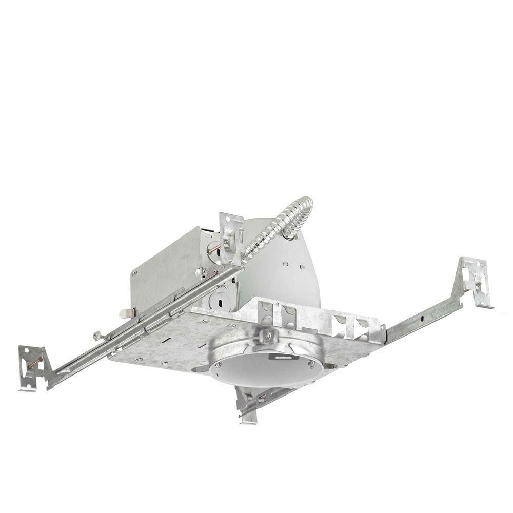 4-Inch New Construction E26 Recessed Can Light Non-IC Flat Ceiling Case Pack of 6