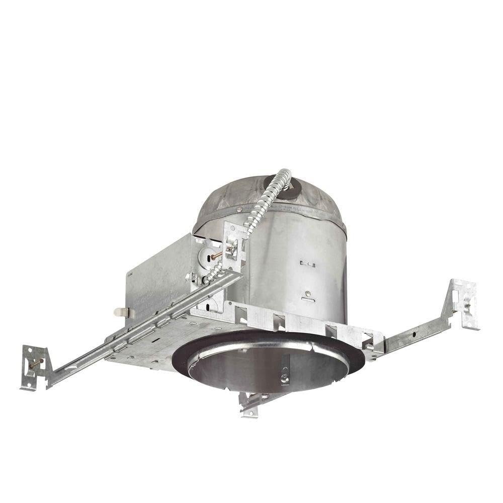 6-Inch New Construction E26 Recessed Can Light IC & Airtight Flat Ceiling Case Pack of 6