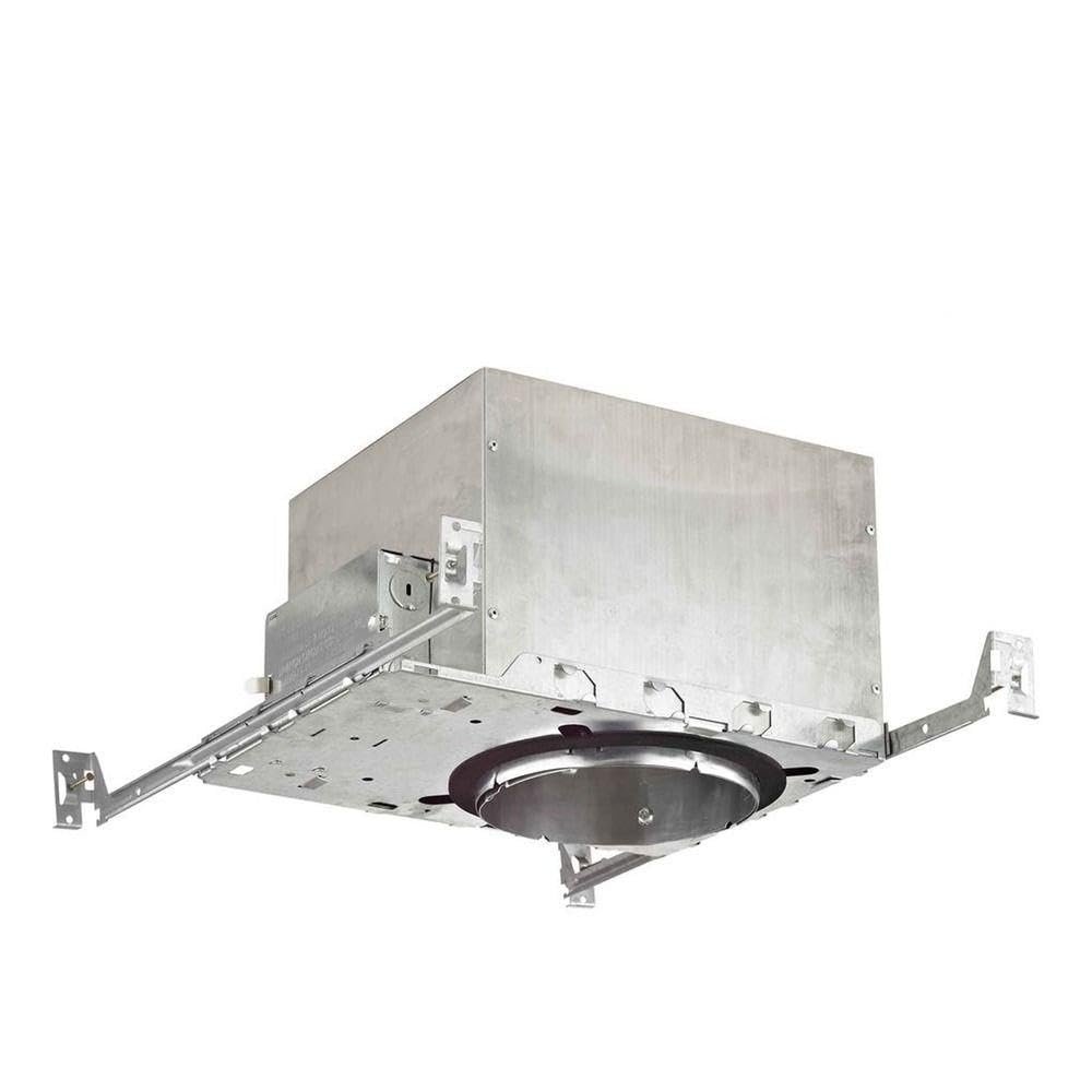 6-Inch New Construction E26 Recessed Can Light IC & Airtight Flat Ceiling Case Pack of 4