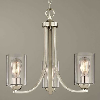 Chain Hung Mini-Chandelier in Satin Nickel Finish