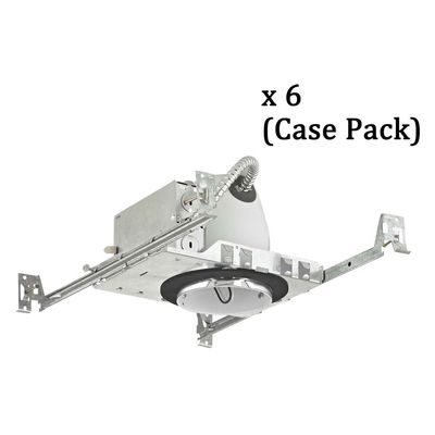 4-Inch New Construction LED Recessed Can Light IC & Airtight Flat Ceiling Case Pack of 6