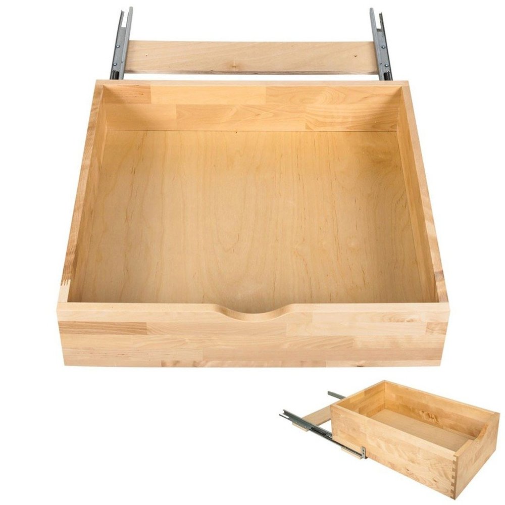 Hardware Resources RO27-WB Preassembled Rollout Shelf System, White Birch