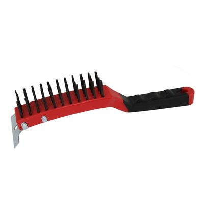 Warner 12" 4x11 Row, Steel Wire Brush with Scraper, 10485