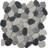 Interlocking Pebble Floor Tiles (5-Pack) Kitchen, Bathroom, and Patio Flooring | Indoor and Outdoor Use | Natural Black Grey Tan Red Stones | Quick and Easy Grout Installation view 1