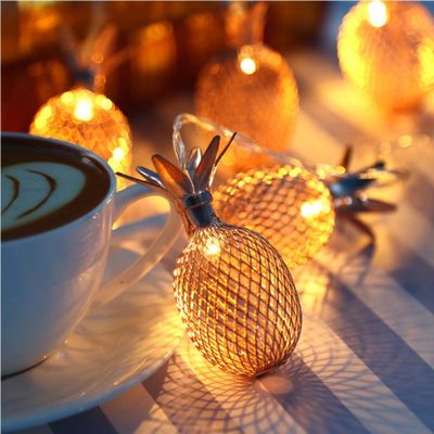 Amants01 Pineapple Metal Fairy String Lights 10ft 20 LEDs Metal Pineapple Best Decoration Lights for Christmas Decoration,House,Room.(Warm White)
