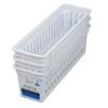 Slim Plastic Storage Trays Baskets in White- Set of 3 view 1