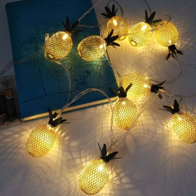 Amants01 Pineapple Metal Fairy String Lights 5ft 10 LEDs Metal Pineapple Wire Best Decoration Lights for Christmas Decoration,House,Room.(Warm White)