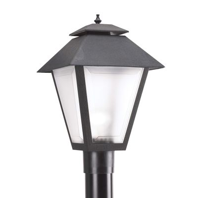 Generation Lighting Polycarbonate 1-Light Outdoor Post Lantern in Black