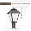 Generation Lighting Polycarbonate 1-Light Outdoor Post Lantern in Black view 3