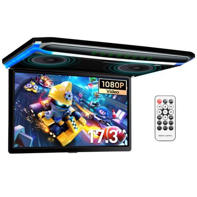 XTRONS 17.3 Inch 16:9 Ultra-Thin FHD Digital TFT Screen 1080P Video Car Overhead Player Roof Mounted Monitor HDMI Port 1920 * 1080 Full High Definition (Built in Speaker)
