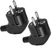 Toptekits (2 Pack) EU 16A Schuko CEE7 French Germany Korea 4.8mm Pin DIY Rewireable Power Plug, Europlug Receptacles Elbow Plug, Cee7 Adapter, European Travel Plug Adapter (Black) view 2