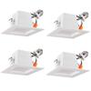 LB13136 4 LED Downlight Square, Dimmable, 10W (75W) Retrofit LED Recessed Lighting Fixture, 4000K Cool White Glow, 700 Lumens, LED Recessed Ceiling Light, Waterproof, Energy Star & UL (4-Pack) view 1