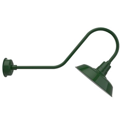 Cocoweb 16" Vintage Gooseneck Barn Light with Urban Arm in Green