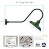 Cocoweb 16" Vintage Gooseneck Barn Light with Urban Arm in Green view 2