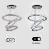 diisunbihuo 3-Ring Crystal Chandelier Adjustable LED Pendant Cool White view 3