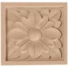 Ekena Millwork ROS03X03X00DGLW Small Dogwood Flower Square Rosette, 3"W x 3"H x 5/8"P, Lindenwood, 1 Count (Pack of 1) view 1