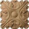 Ekena Millwork ROS03X03ACAL Acanthus Square Rosette, 3 1/2"W x 3 1/2"H x 5/8"P, Alder view 1